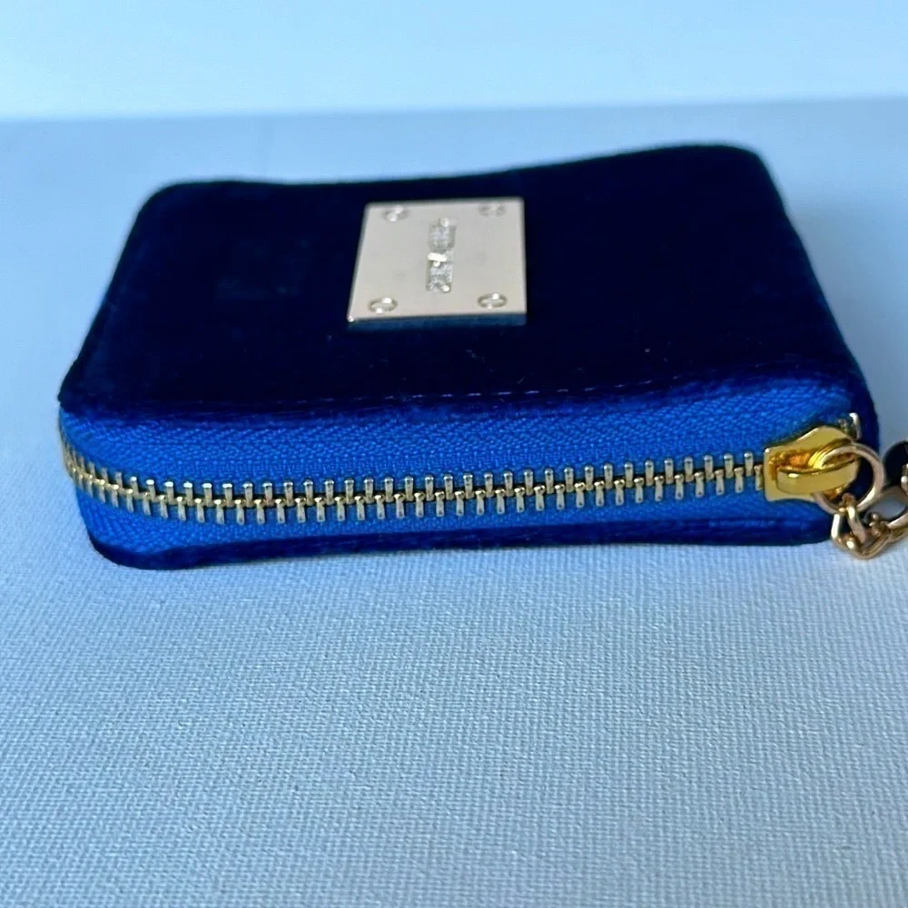 Jentry Kelley makeup pouch/wallet in blue velvet